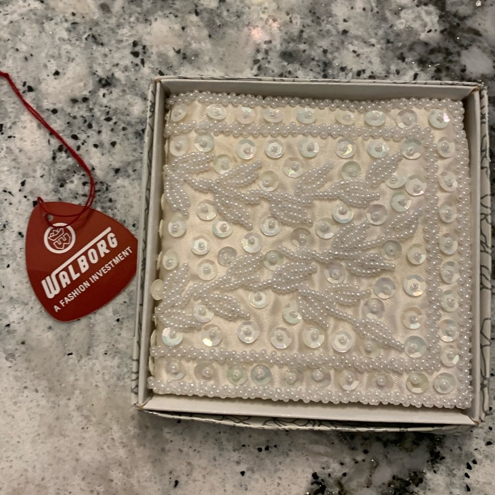 Walborg - White Beaded/Sequined Wallet/Never Used